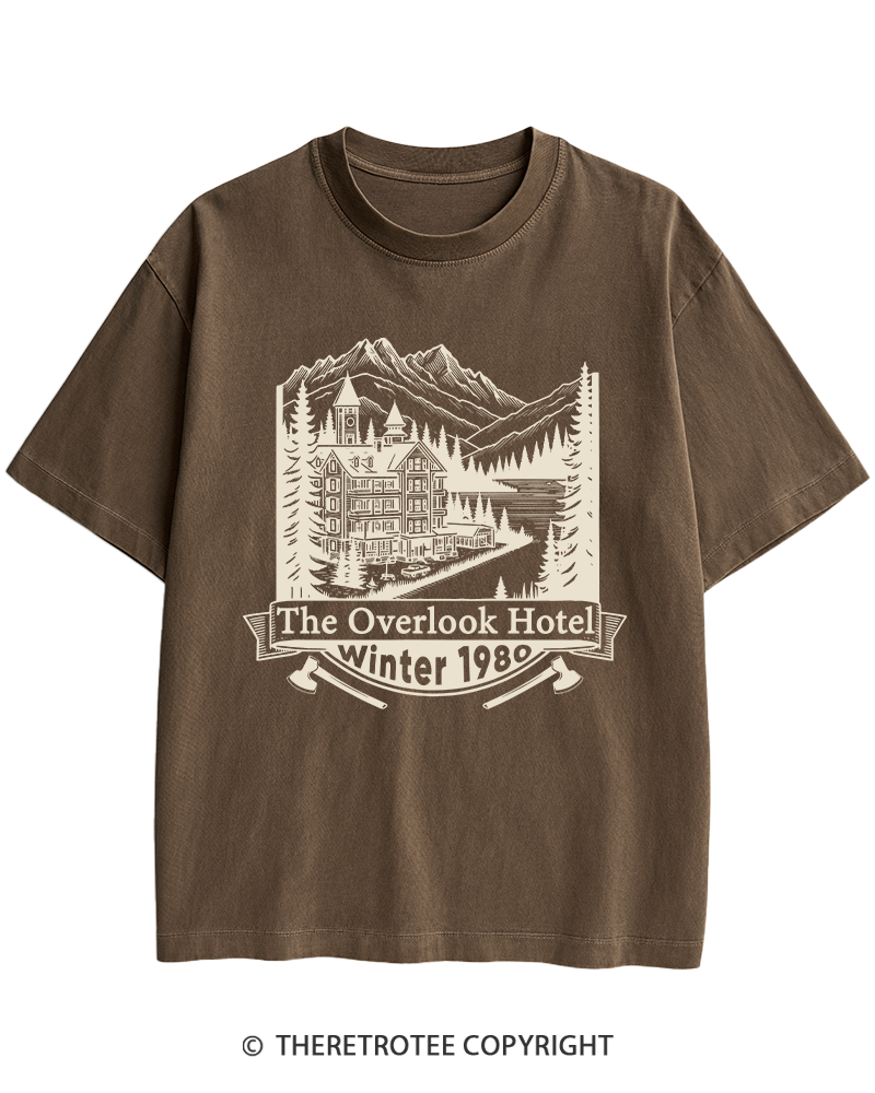 TheRetroTee Overlook Hotel 1980s Heavy Cotton T-Shirt