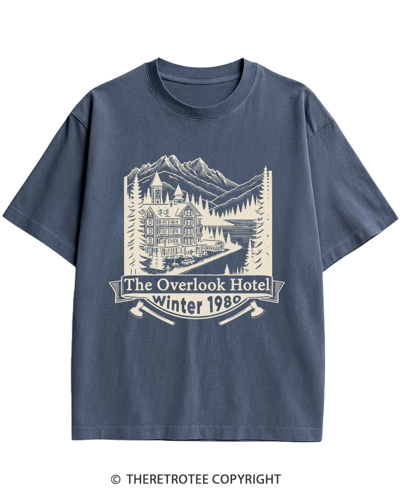 TheRetroTee Overlook Hotel 1980s Heavy Cotton T-Shirt