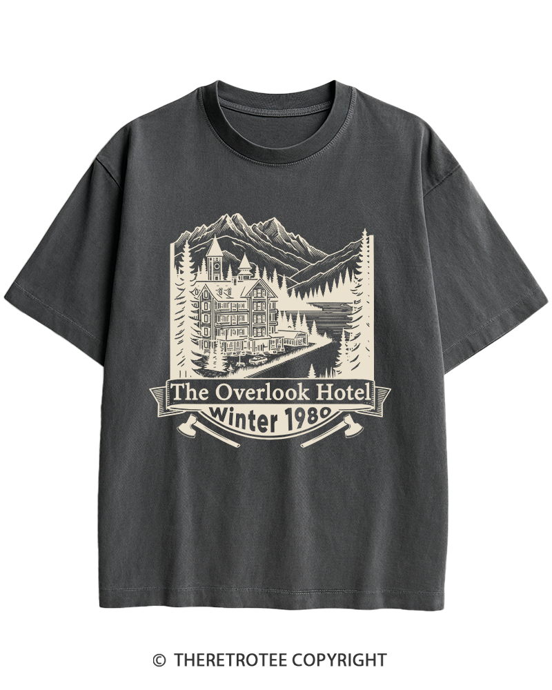 TheRetroTee Overlook Hotel 1980s Heavy Cotton T-Shirt