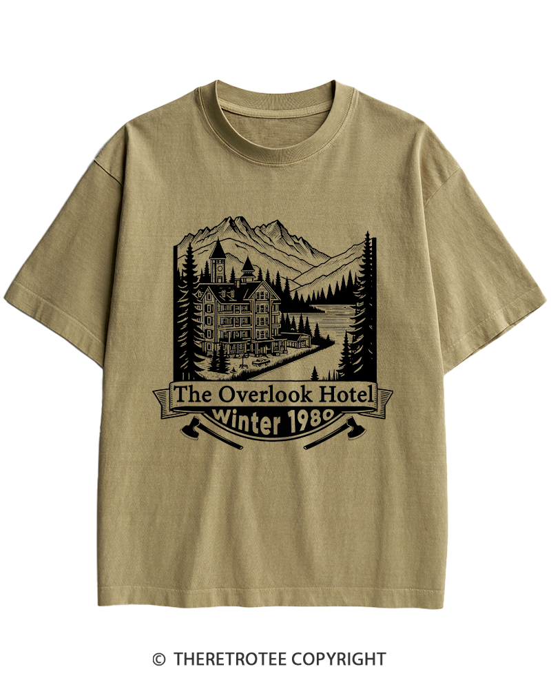 TheRetroTee Overlook Hotel 1980s Heavy Cotton T-Shirt