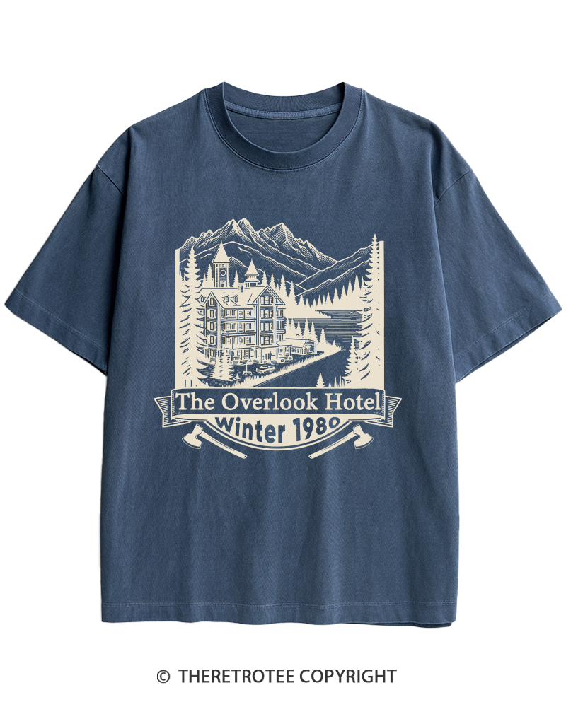 TheRetroTee Overlook Hotel 1980s Heavy Cotton T-Shirt