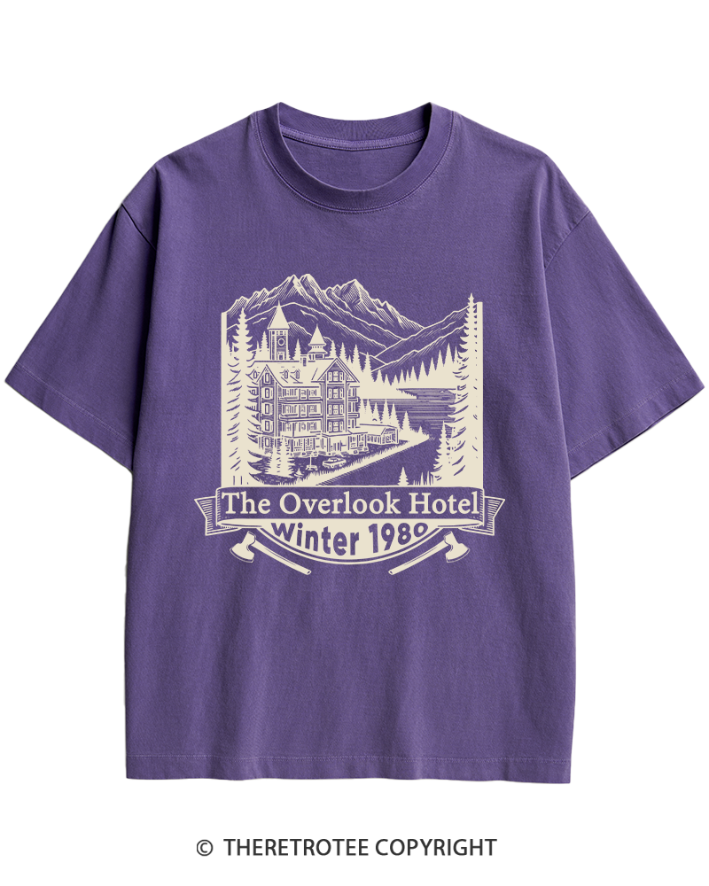TheRetroTee Overlook Hotel 1980s Heavy Cotton T-Shirt