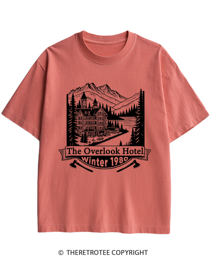 TheRetroTee Overlook Hotel 1980s Heavy Cotton T-Shirt