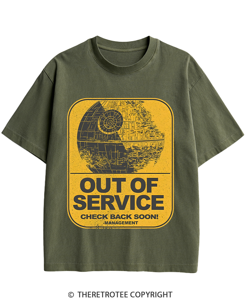 TheRetroTee Out Of Service 1980s Heavy Cotton T-Shirt