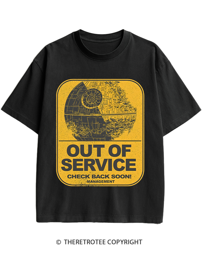 TheRetroTee Out Of Service 1980s Heavy Cotton T-Shirt