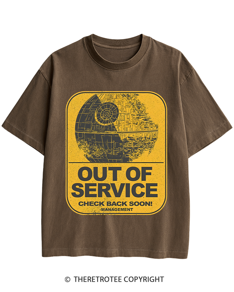 TheRetroTee Out Of Service 1980s Heavy Cotton T-Shirt
