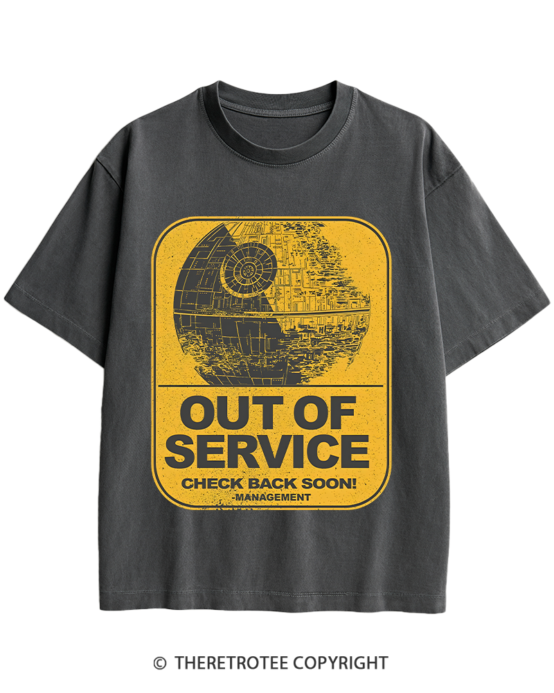 TheRetroTee Out Of Service 1980s Heavy Cotton T-Shirt