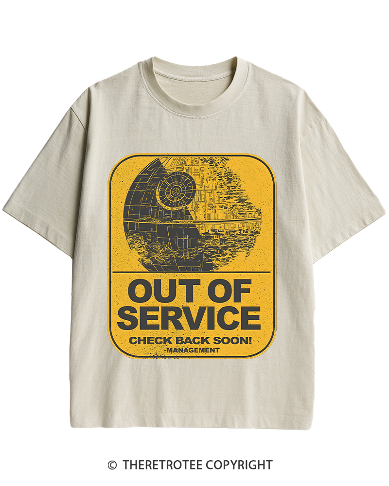 TheRetroTee Out Of Service 1980s Heavy Cotton T-Shirt