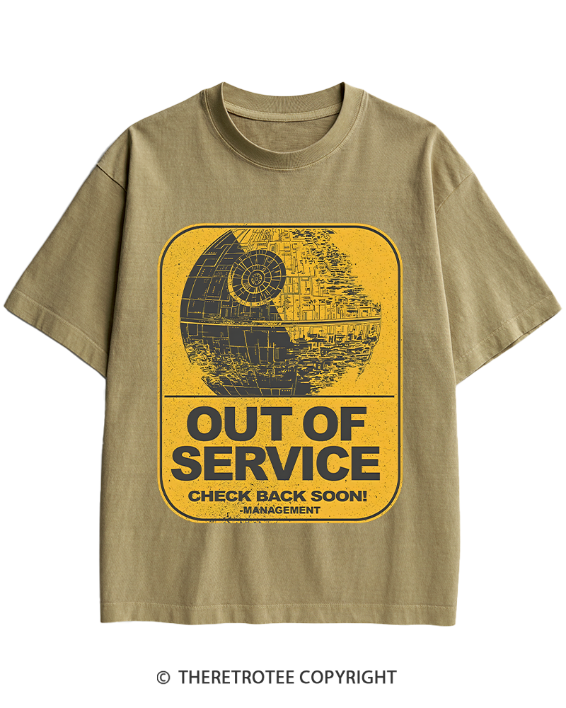 TheRetroTee Out Of Service 1980s Heavy Cotton T-Shirt