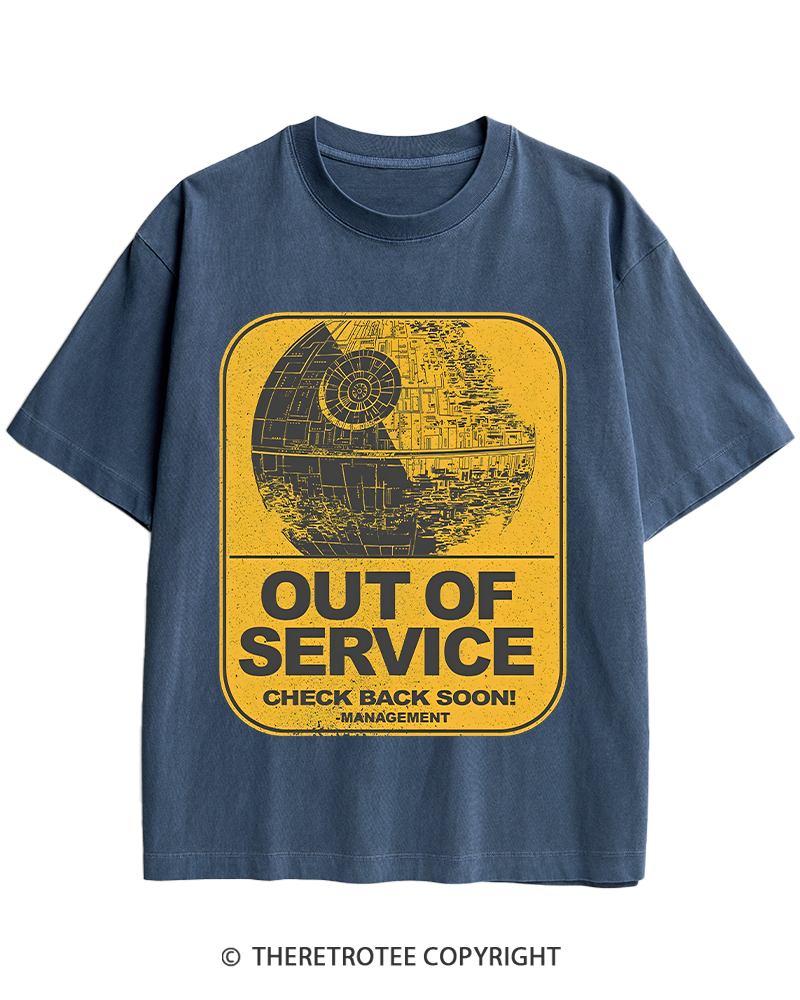 TheRetroTee Out Of Service 1980s Heavy Cotton T-Shirt
