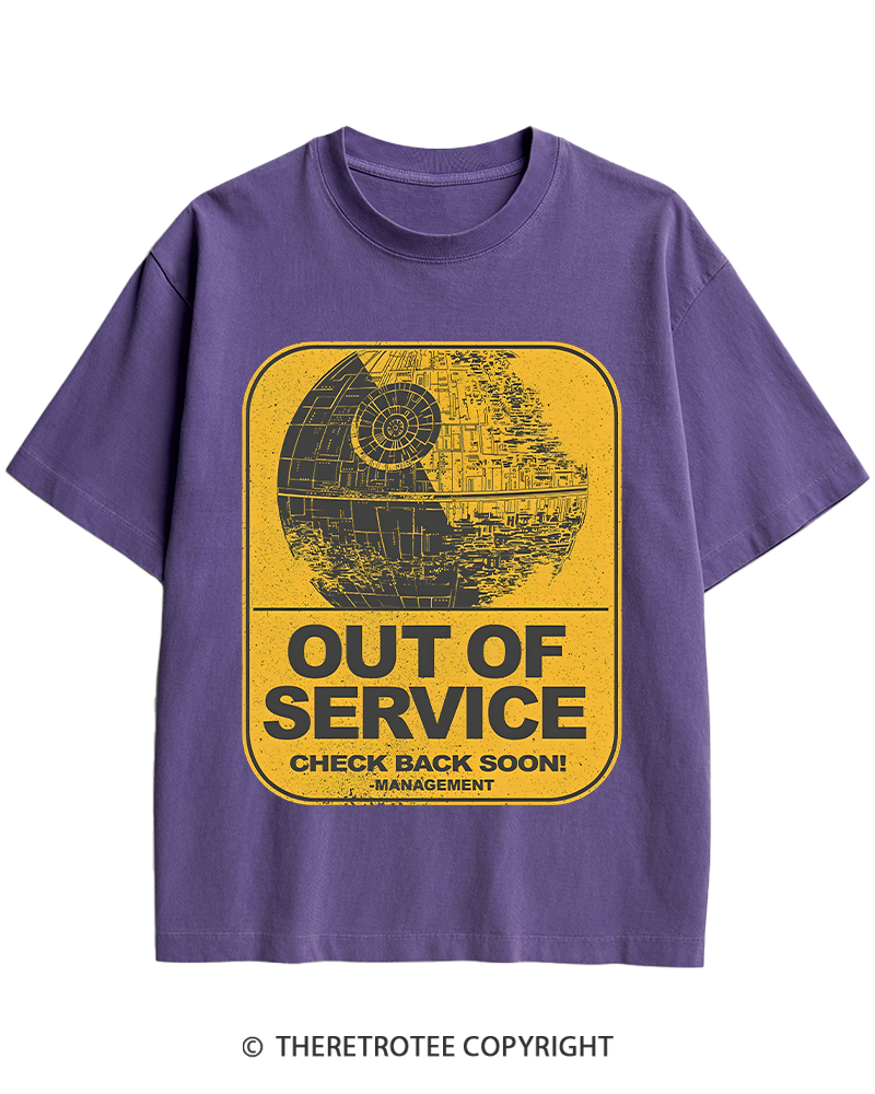 TheRetroTee Out Of Service 1980s Heavy Cotton T-Shirt