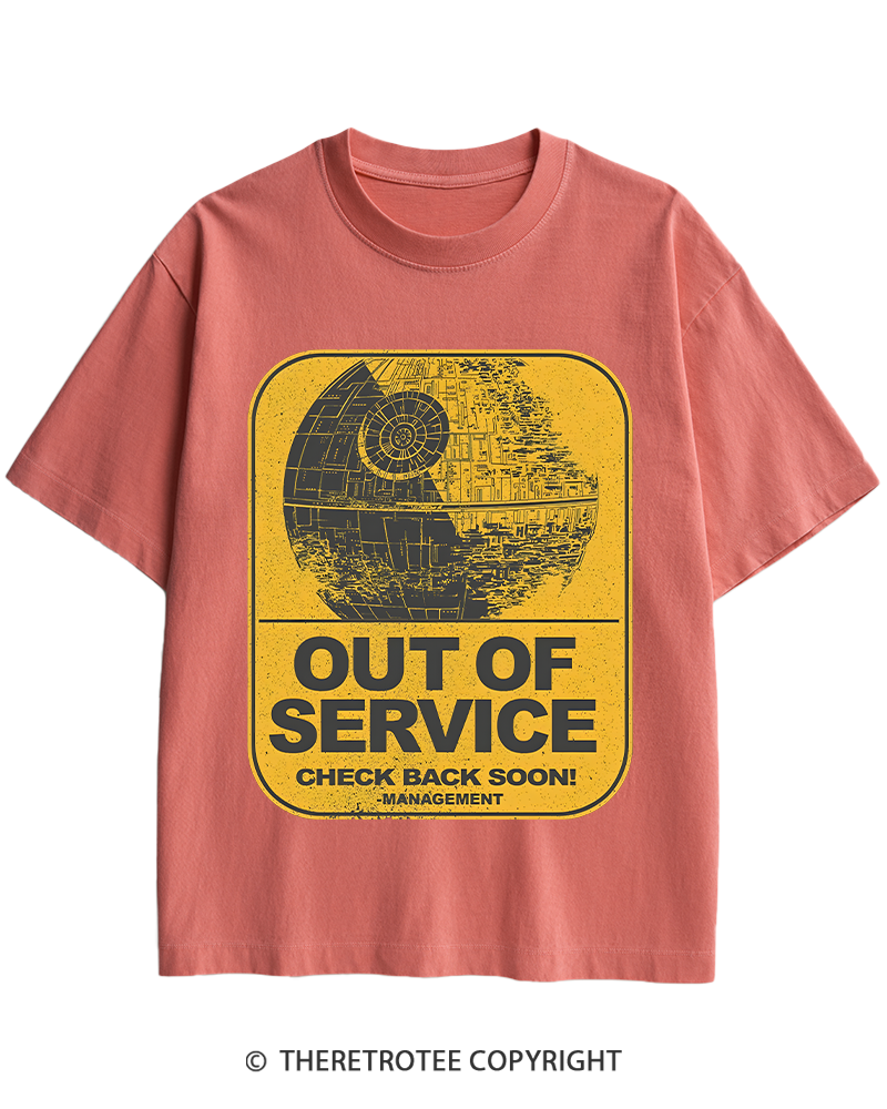TheRetroTee Out Of Service 1980s Heavy Cotton T-Shirt