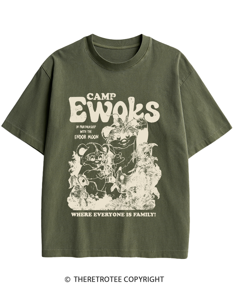 TheRetroTee Camp Ewoks 1980s Heavy Cotton T-Shirt