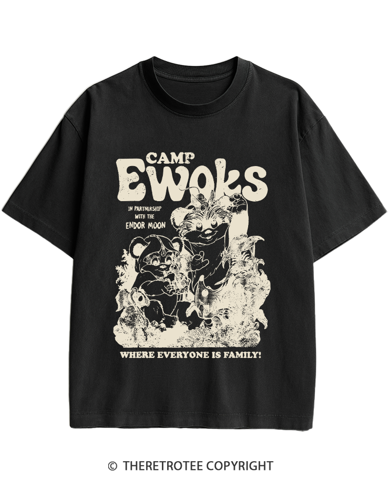 TheRetroTee Camp Ewoks 1980s Heavy Cotton T-Shirt