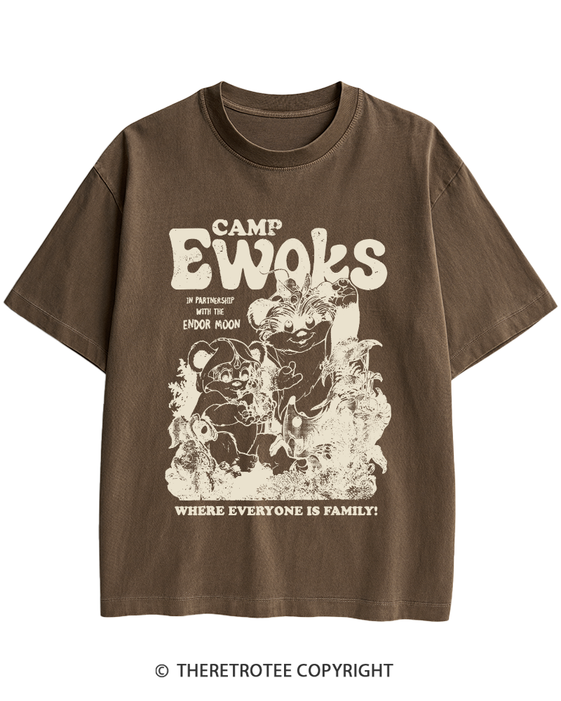 TheRetroTee Camp Ewoks 1980s Heavy Cotton T-Shirt