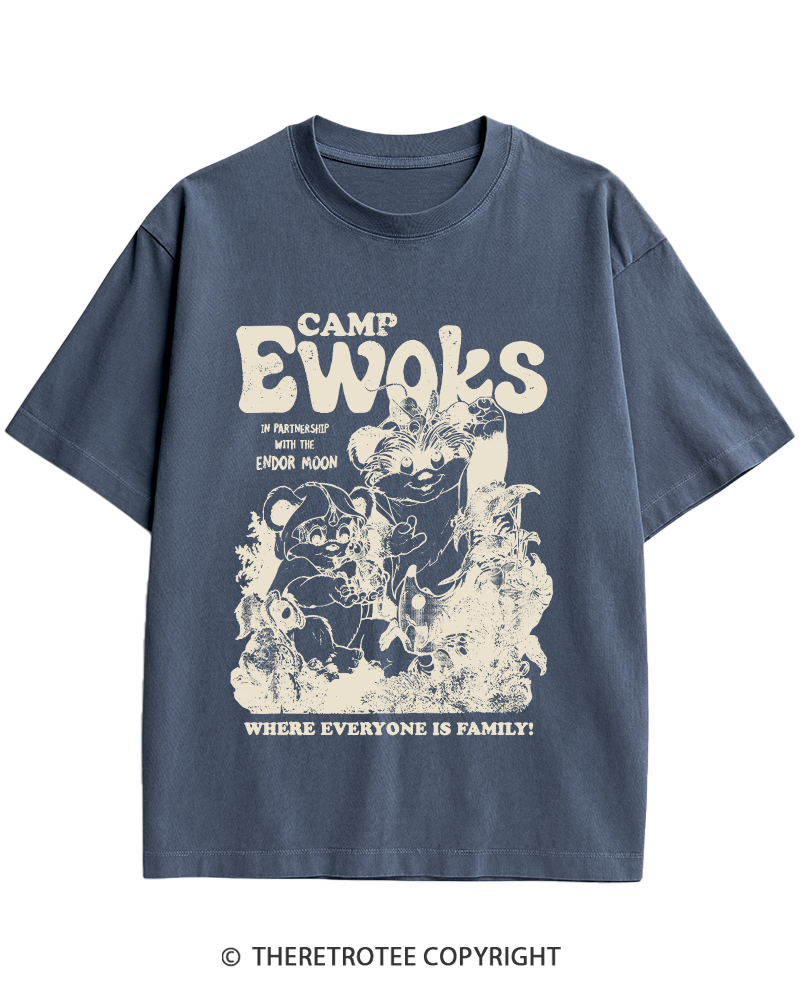 TheRetroTee Camp Ewoks 1980s Heavy Cotton T-Shirt