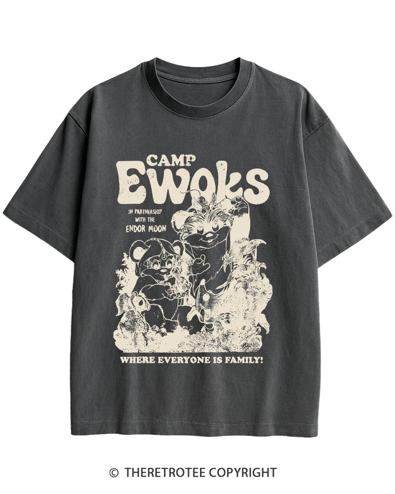 TheRetroTee Camp Ewoks 1980s Heavy Cotton T-Shirt