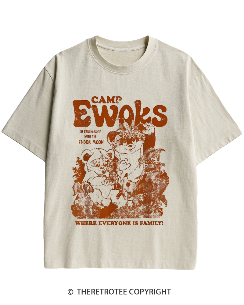 TheRetroTee Camp Ewoks 1980s Heavy Cotton T-Shirt