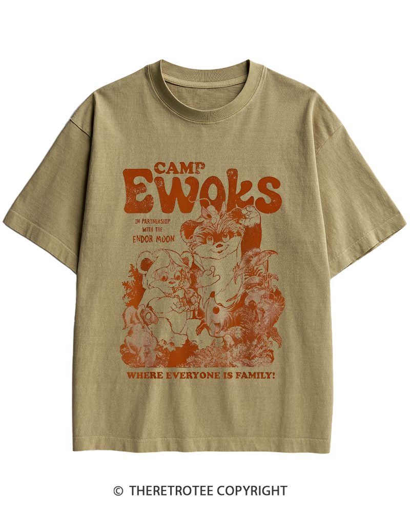 TheRetroTee Camp Ewoks 1980s Heavy Cotton T-Shirt