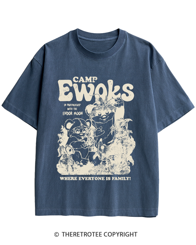 TheRetroTee Camp Ewoks 1980s Heavy Cotton T-Shirt