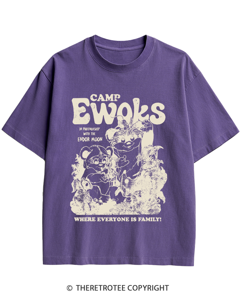 TheRetroTee Camp Ewoks 1980s Heavy Cotton T-Shirt