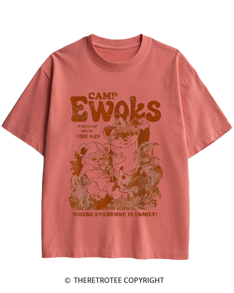 TheRetroTee Camp Ewoks 1980s Heavy Cotton T-Shirt