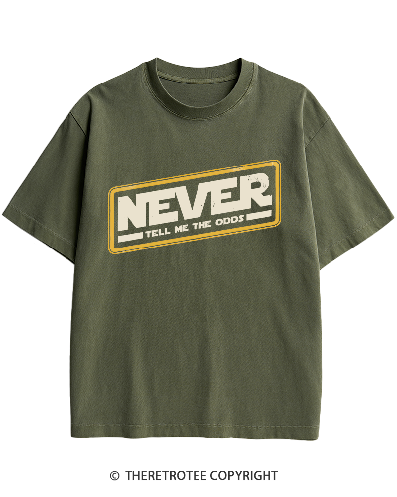 TheRetroTee Never Tell Me The Odds 1980s Heavy Cotton T-Shirt