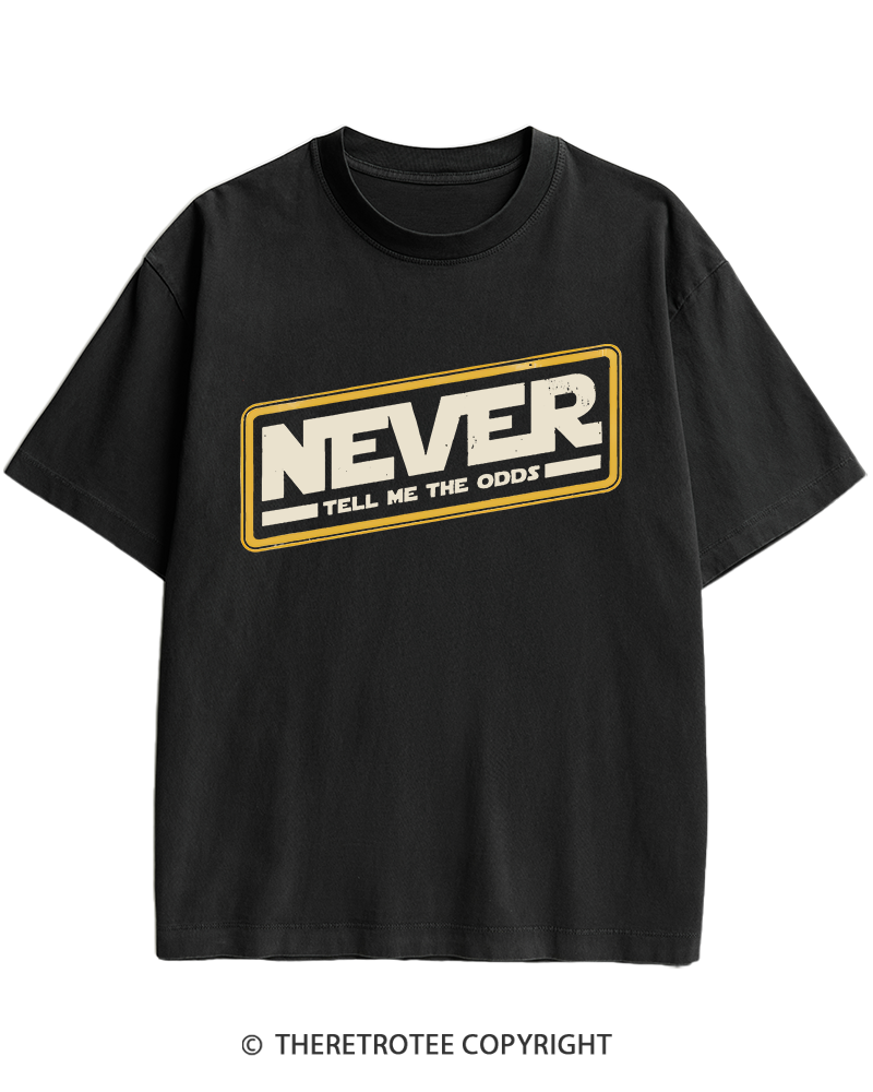 TheRetroTee Never Tell Me The Odds 1980s Heavy Cotton T-Shirt
