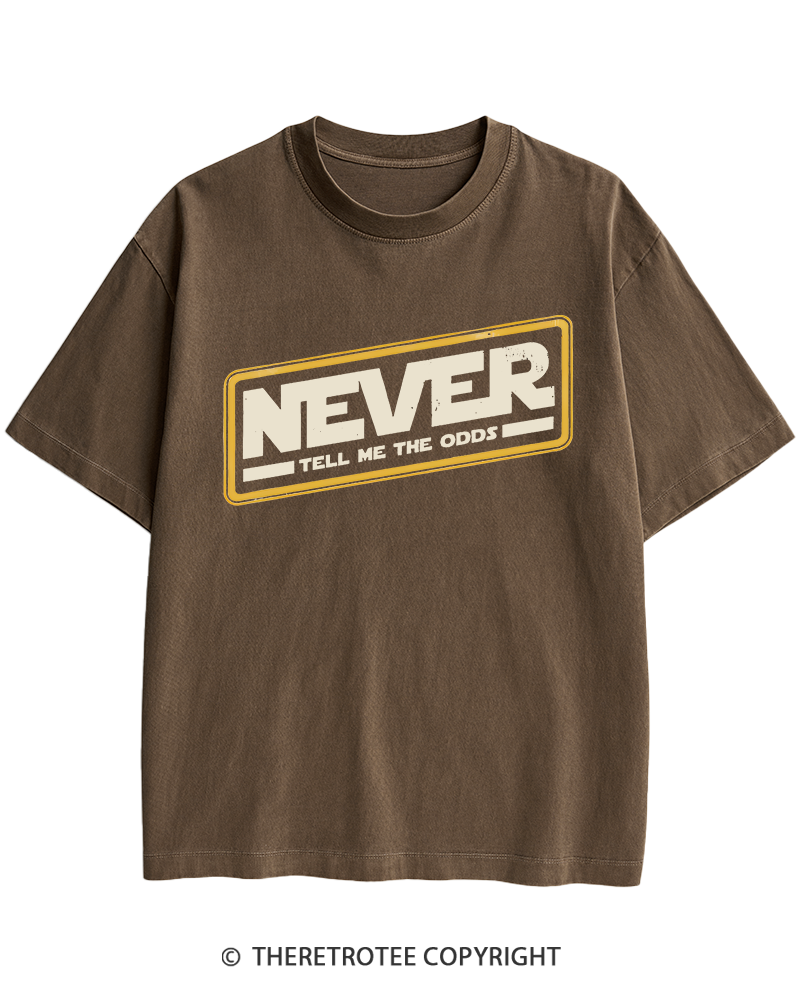 TheRetroTee Never Tell Me The Odds 1980s Heavy Cotton T-Shirt