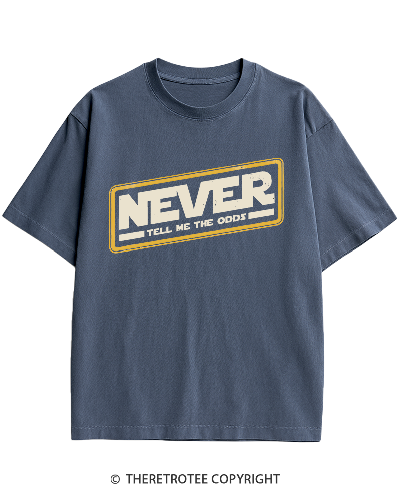 TheRetroTee Never Tell Me The Odds 1980s Heavy Cotton T-Shirt