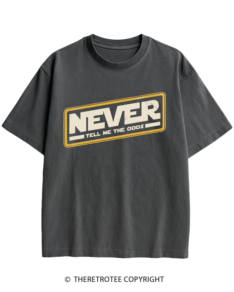 TheRetroTee Never Tell Me The Odds 1980s Heavy Cotton T-Shirt