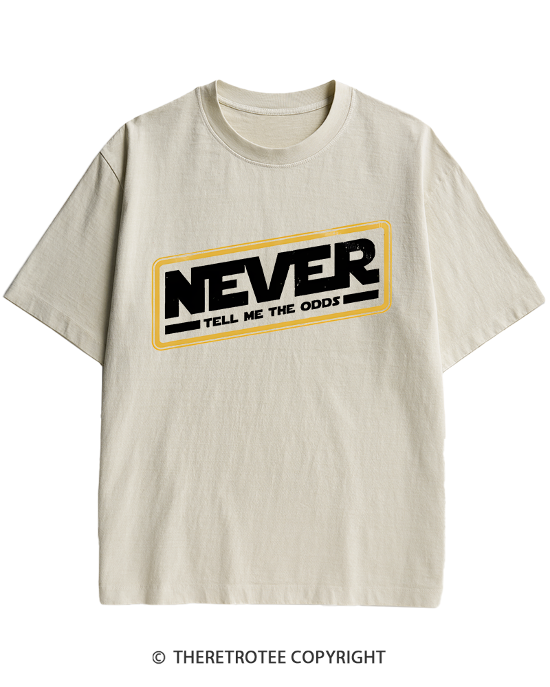 TheRetroTee Never Tell Me The Odds 1980s Heavy Cotton T-Shirt
