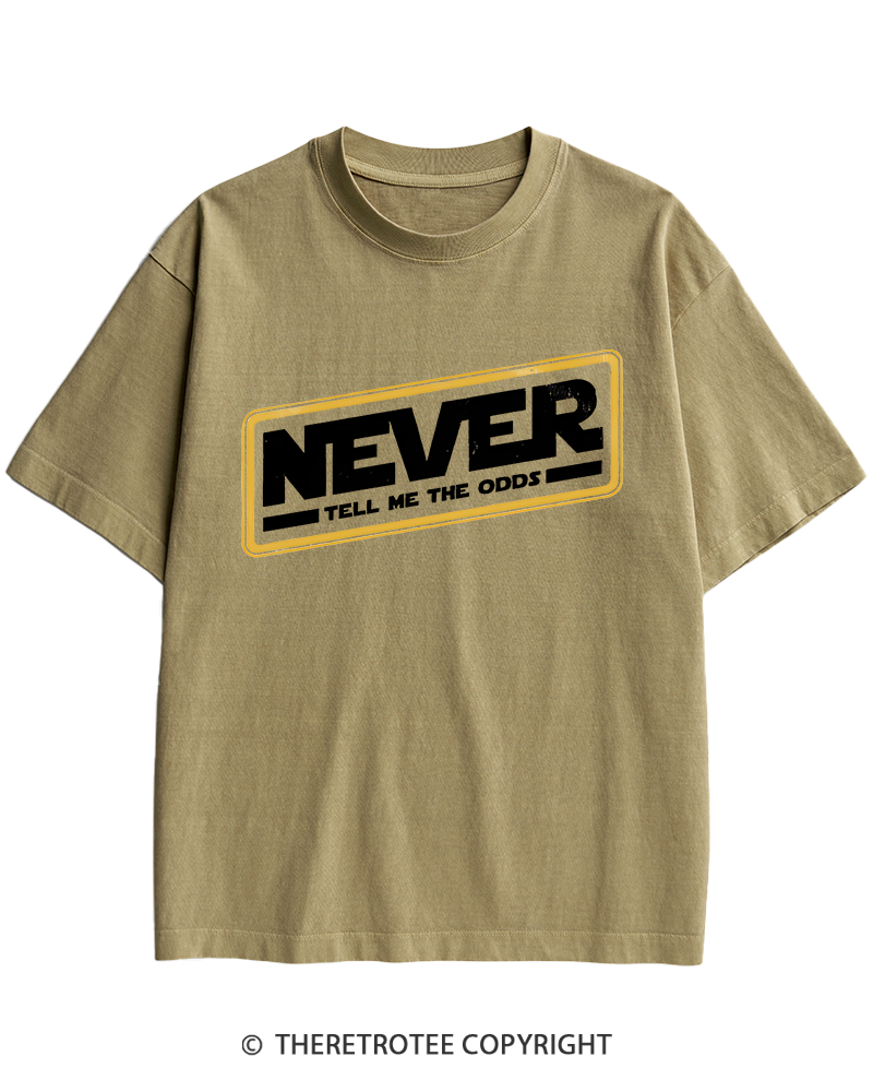 TheRetroTee Never Tell Me The Odds 1980s Heavy Cotton T-Shirt