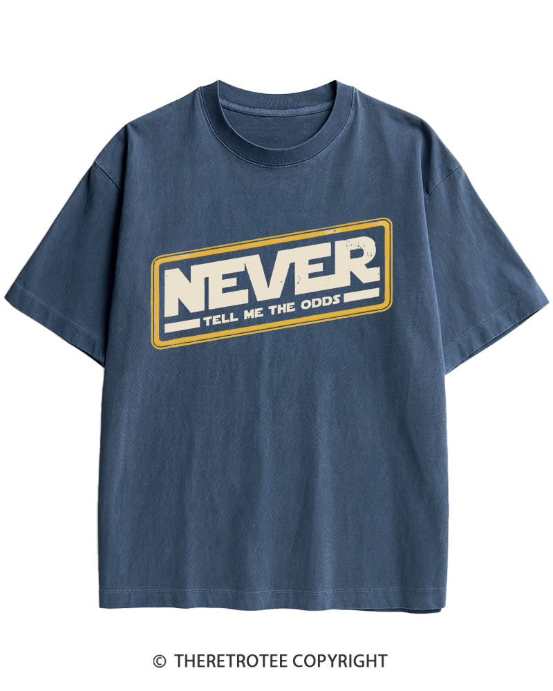 TheRetroTee Never Tell Me The Odds 1980s Heavy Cotton T-Shirt