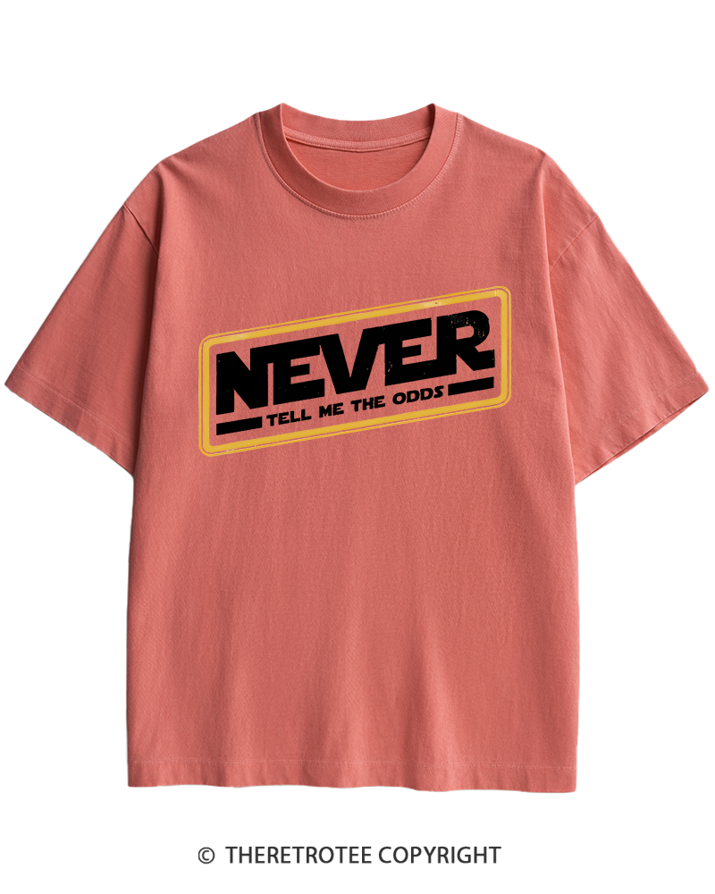 TheRetroTee Never Tell Me The Odds 1980s Heavy Cotton T-Shirt
