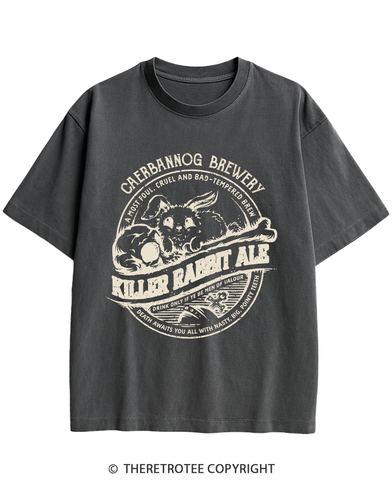 TheRetroTee Killer Rabbit Ale 1970s Heavy Cotton T-Shirt