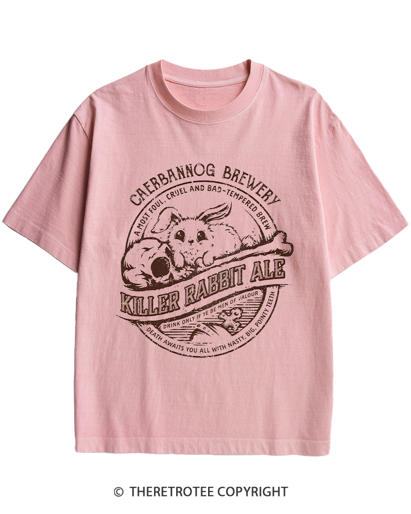 TheRetroTee Killer Rabbit Ale 1970s Heavy Cotton T-Shirt