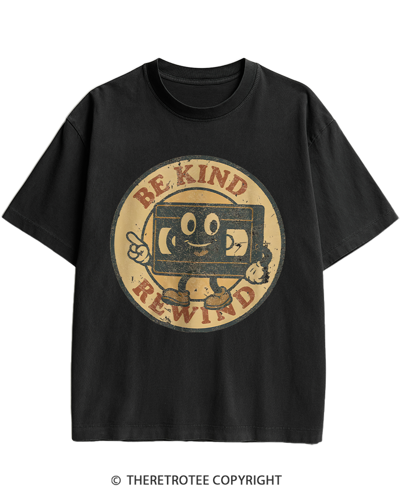TheRetroTee Be Kind Rewind Graphic 1980s Heavy Cotton T-Shirt