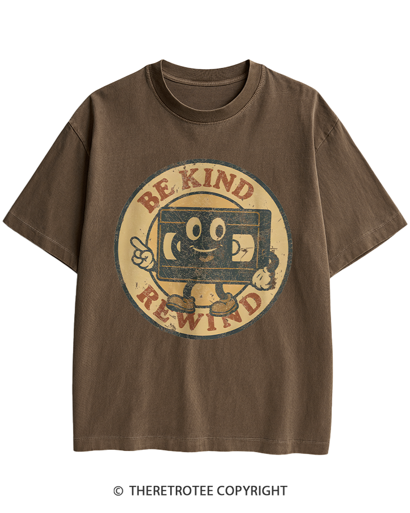 TheRetroTee Be Kind Rewind Graphic 1980s Heavy Cotton T-Shirt