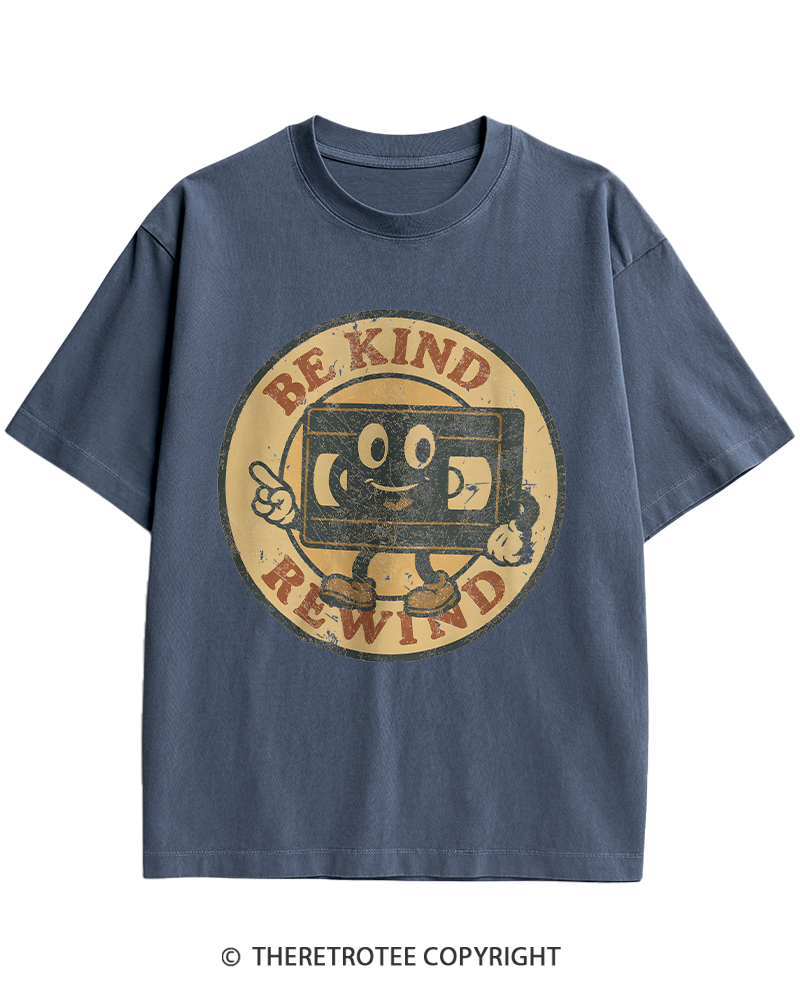 TheRetroTee Be Kind Rewind Graphic 1980s Heavy Cotton T-Shirt