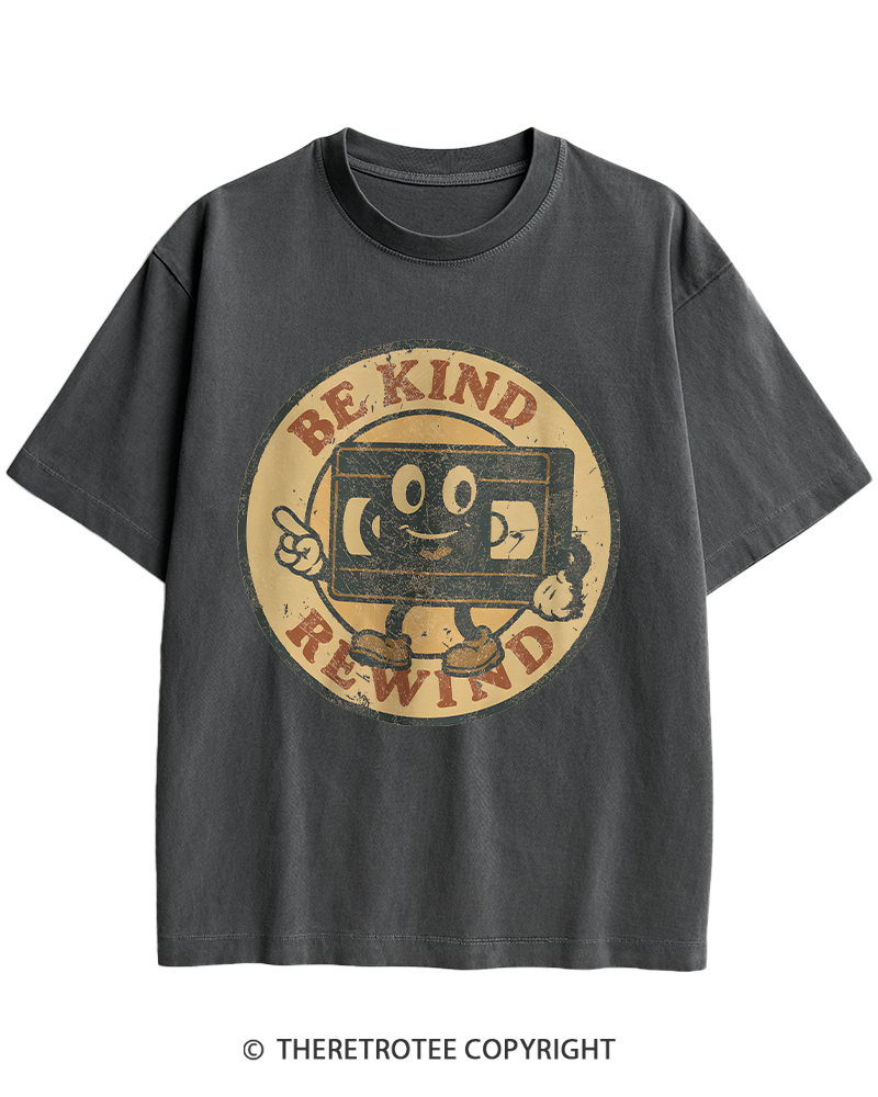 TheRetroTee Be Kind Rewind Graphic 1980s Heavy Cotton T-Shirt