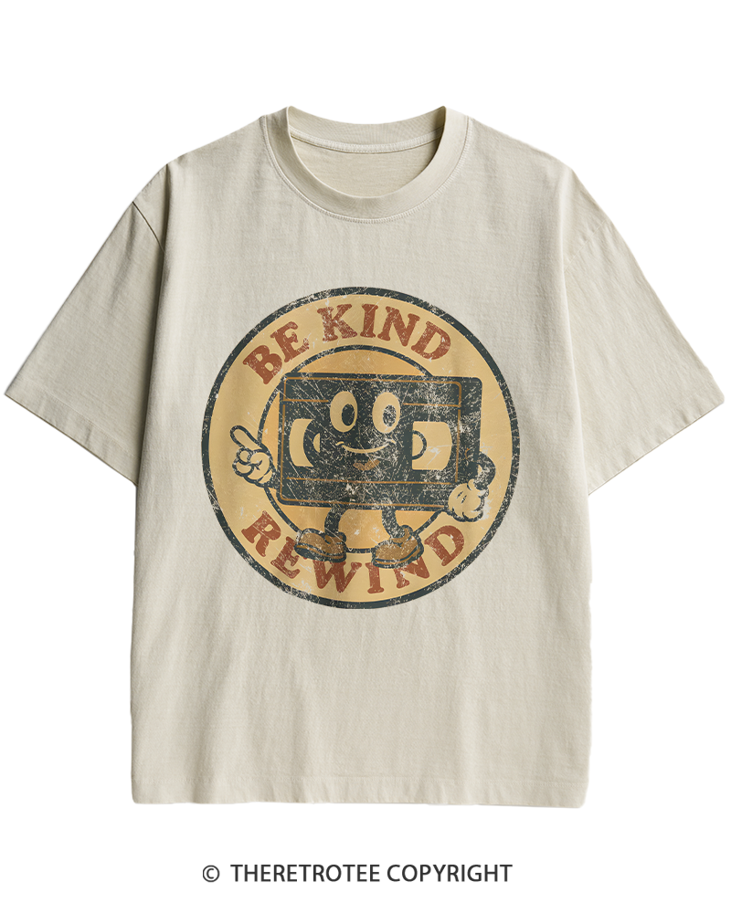 TheRetroTee Be Kind Rewind Graphic 1980s Heavy Cotton T-Shirt
