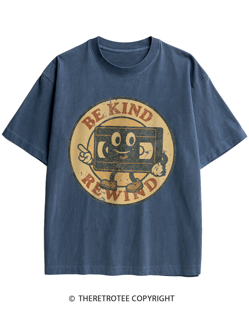 TheRetroTee Be Kind Rewind Graphic 1980s Heavy Cotton T-Shirt
