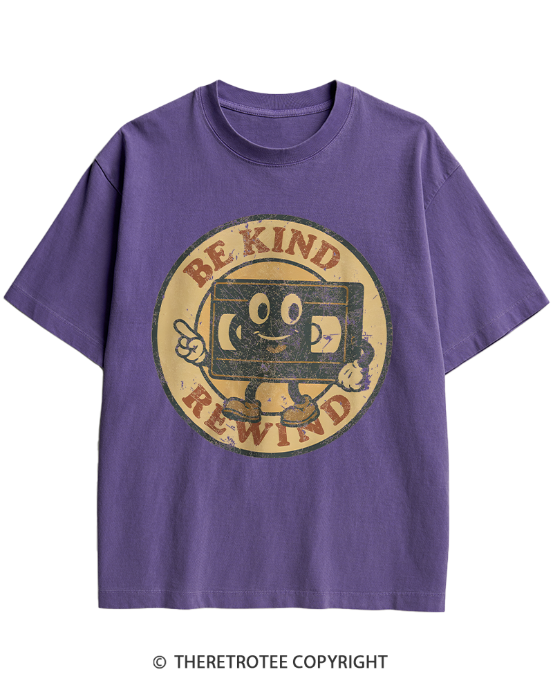 TheRetroTee Be Kind Rewind Graphic 1980s Heavy Cotton T-Shirt