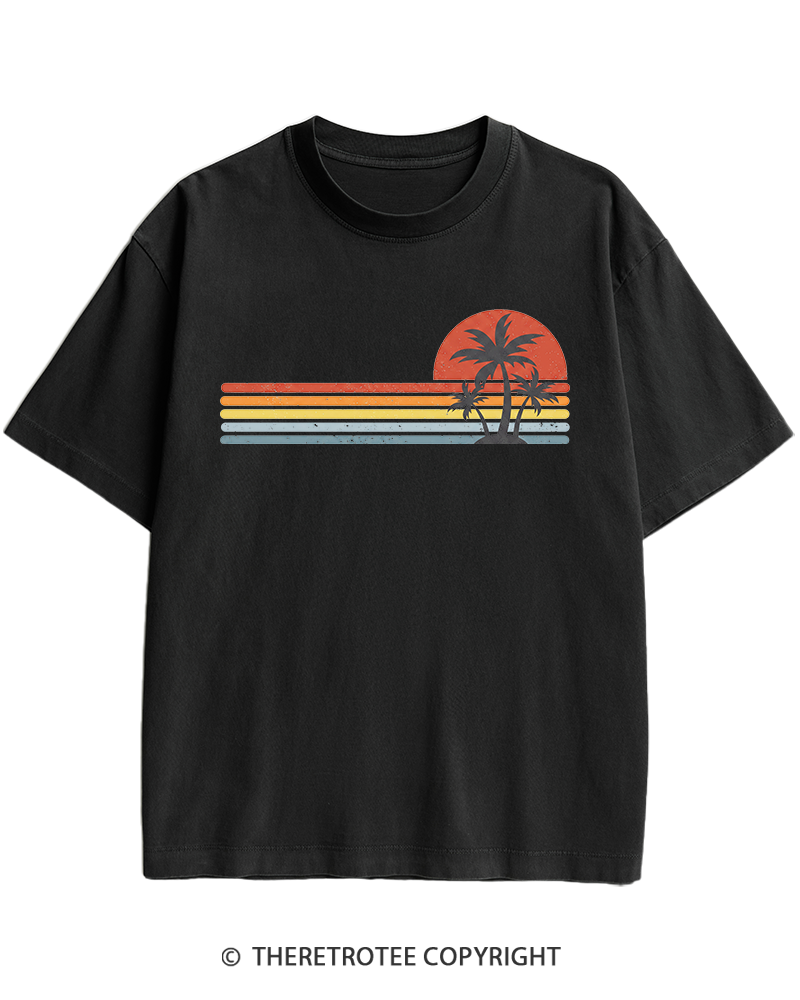 TheRetroTee Tropical Island 1980s Heavy Cotton T-Shirt