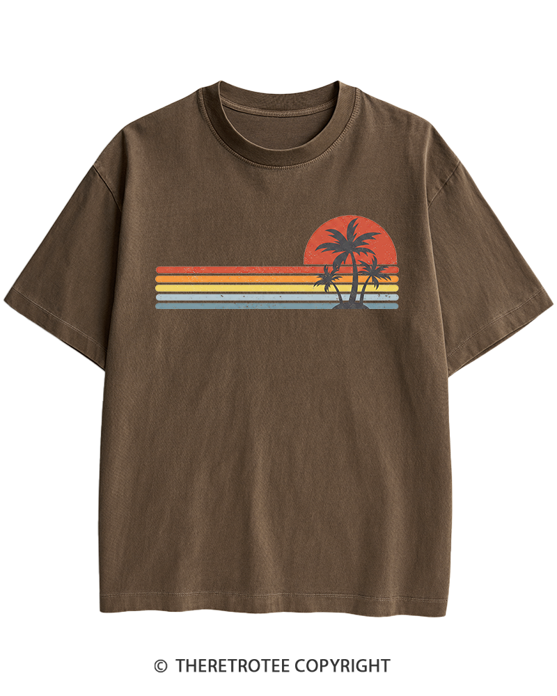 TheRetroTee Tropical Island 1980s Heavy Cotton T-Shirt