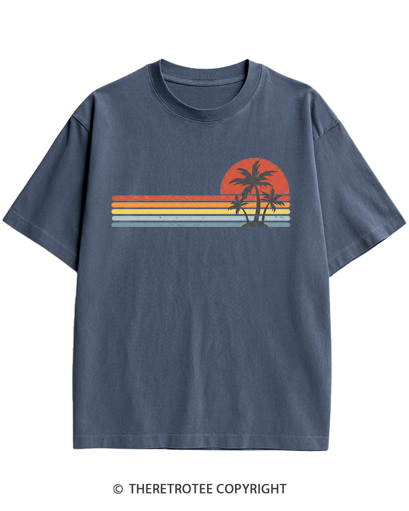 TheRetroTee Tropical Island 1980s Heavy Cotton T-Shirt