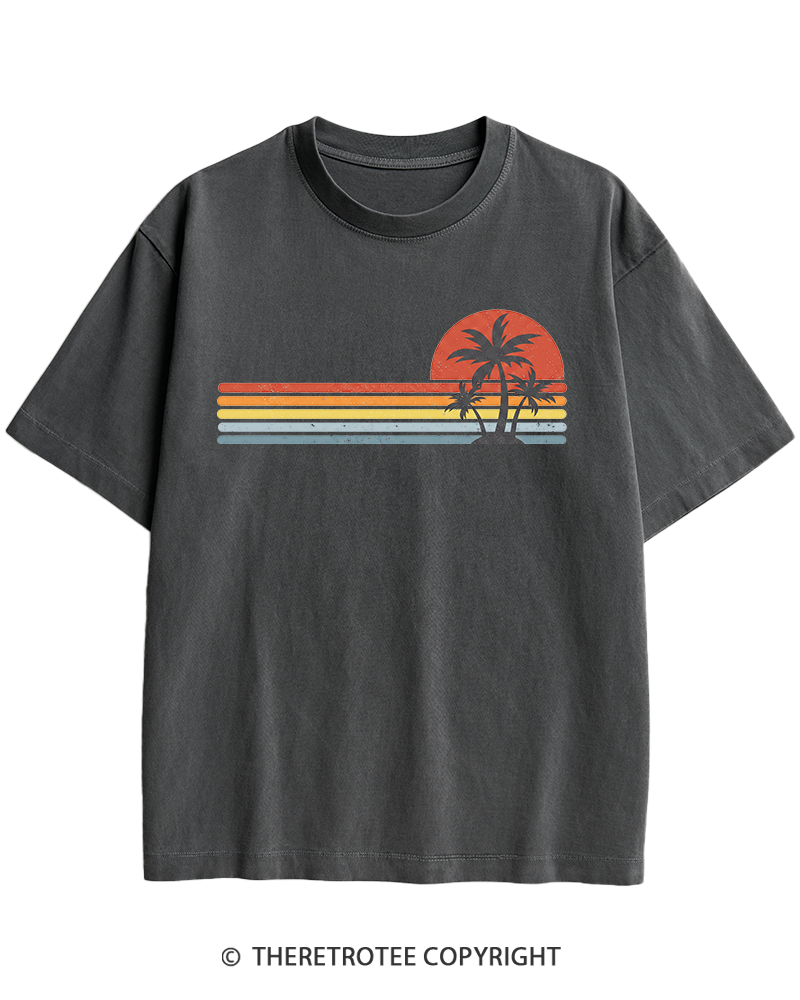 TheRetroTee Tropical Island 1980s Heavy Cotton T-Shirt