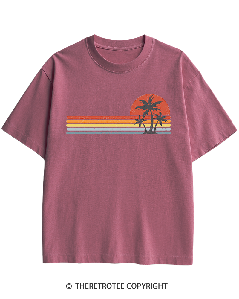 TheRetroTee Tropical Island 1980s Heavy Cotton T-Shirt