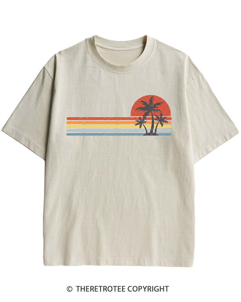 TheRetroTee Tropical Island 1980s Heavy Cotton T-Shirt